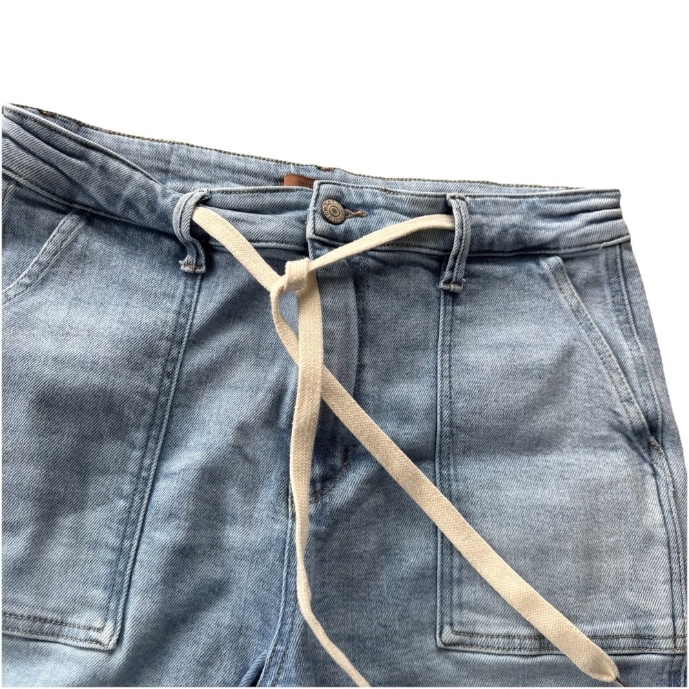 Judy Blue Light Wash High Rise Cuffed Jogger Jeans 11/30 Pockets Stretch